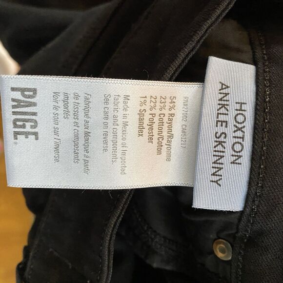 Paige Black Hoxton Skinny Black Jeans Size 26 - Picture 5 of 11